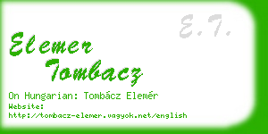 elemer tombacz business card