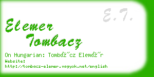 elemer tombacz business card